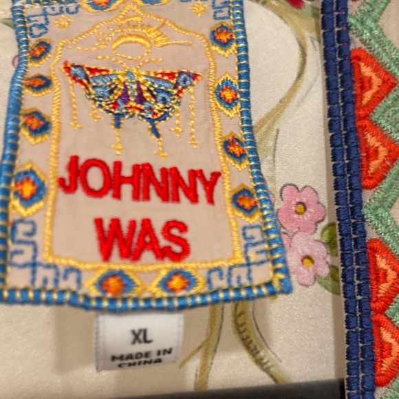 Johnny Was Cream Floral Silk Kimono Cape with Green & Pink Accents - Picture 11 of 11